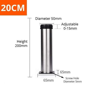 Planet Gates 370803 Height 200mm Stainless Steel Furniture Leg Adjustable Table Feet Replacement Cabinet Sofa Metal Foot With Screws Furniture Hardware