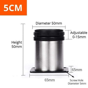 Planet Gates 370803 Height 50mm Stainless Steel Furniture Leg Adjustable Table Feet Replacement Cabinet Sofa Metal Foot With Screws Furniture Hardware