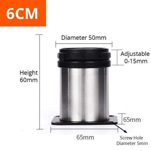 Planet Gates 370803 Height 60mm Stainless Steel Furniture Leg Adjustable Table Feet Replacement Cabinet Sofa Metal Foot With Screws Furniture Hardware