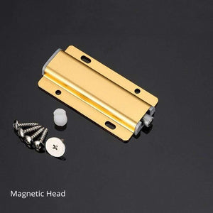 Planet Gates 371101 Gold-Magnetic Head-201452306 5pcs/lot Aluminum Alloy Push To Open Cabinet Catches Door Stops Magnetic Touch Stop Kitchen Invisible Cabinet Pulls Hardware