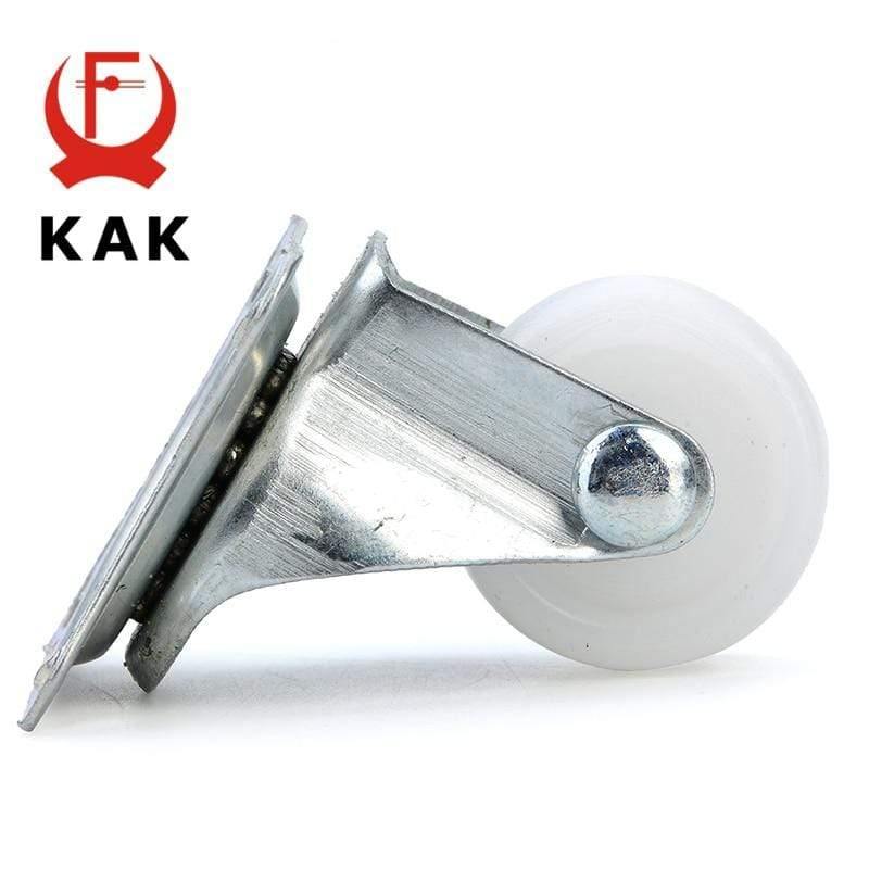 Planet Gates 371103 4pcs KAK-7425 10KG Universal Swivel Casters 1" Wheels Castor White PP Nylon Dual Roller Wheel For Platform Trolley Chair