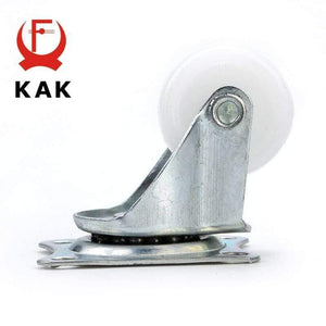 Planet Gates 371103 4pcs KAK-7425 10KG Universal Swivel Casters 1" Wheels Castor White PP Nylon Dual Roller Wheel For Platform Trolley Chair