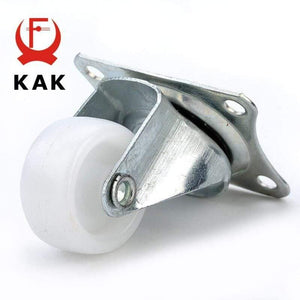 Planet Gates 371103 4pcs KAK-7425 10KG Universal Swivel Casters 1" Wheels Castor White PP Nylon Dual Roller Wheel For Platform Trolley Chair