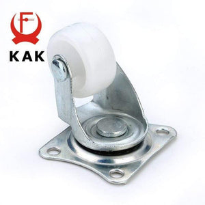 Planet Gates 371103 4pcs KAK-7425 10KG Universal Swivel Casters 1" Wheels Castor White PP Nylon Dual Roller Wheel For Platform Trolley Chair