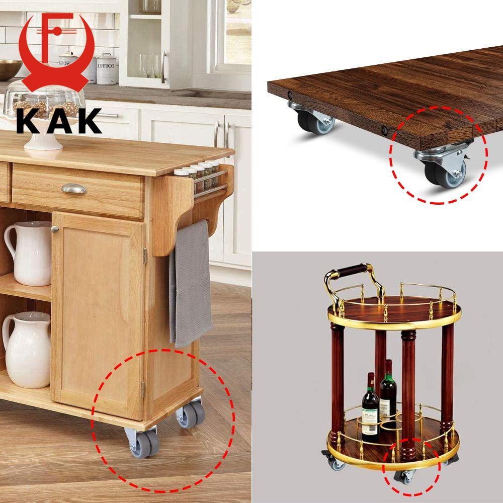 Planet Gates 371103 4pcs KAK Swivel Mute Wheel Caster Replacement 2 Inches 60KG Soft Rubber Safe Roller Furniture Wheels for Trolley Dining Table