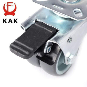 Planet Gates 371103 4pcs KAK Swivel Mute Wheel Caster Replacement 2 Inches 60KG Soft Rubber Safe Roller Furniture Wheels for Trolley Dining Table