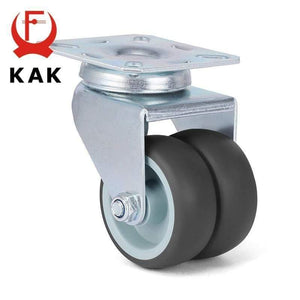 Planet Gates 371103 4pcs KAK Swivel Mute Wheel Caster Replacement 2 Inches 60KG Soft Rubber Safe Roller Furniture Wheels for Trolley Dining Table