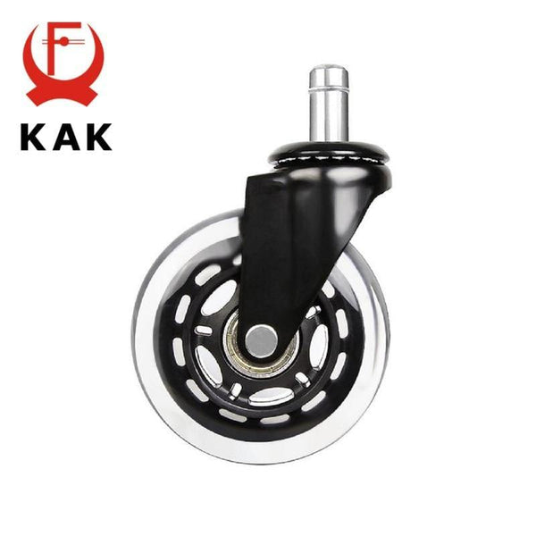 Planet Gates 371103 5PCS KAK 3" Universal Mute Wheel Office Chair Caster Replacement 60KG Casters Rubber Soft Safe Roller Furniture Wheel Hardware