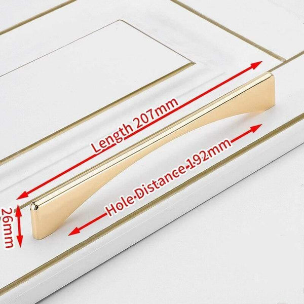 Planet Gates 371104 192mm Nordic Bright Gold Cabinet Handles Solid Drawer Knobs Kitchen Handles Cupboard Door Pulls Furniture Handle Cabinet Hardware
