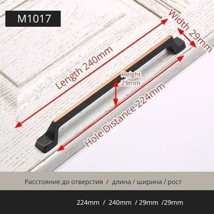 Planet Gates 371104 224mm American Style Black Cabinet Knobs And Handles Zinc Alloy Kitchen Handle Door Pulls Furniture Handle Hardware