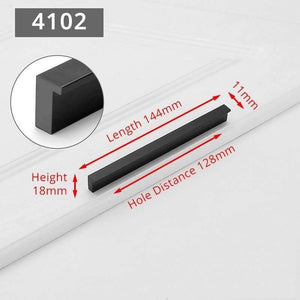Planet Gates 371104 4102-128 Fashion Black Hidden Cabinet Handles Aluminum Alloy Kitchen Handles Cupboard Pulls Drawer Knobs Furniture Room Door Hardware