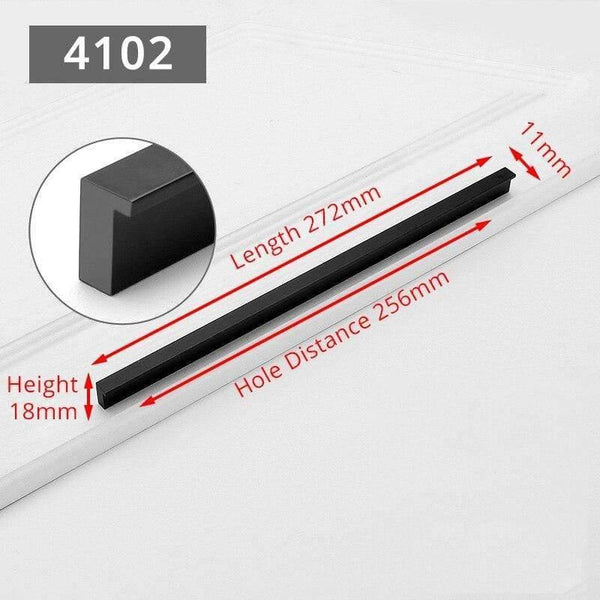 Planet Gates 371104 4102-256 Fashion Black Hidden Cabinet Handles Aluminum Alloy Kitchen Handles Cupboard Pulls Drawer Knobs Furniture Room Door Hardware