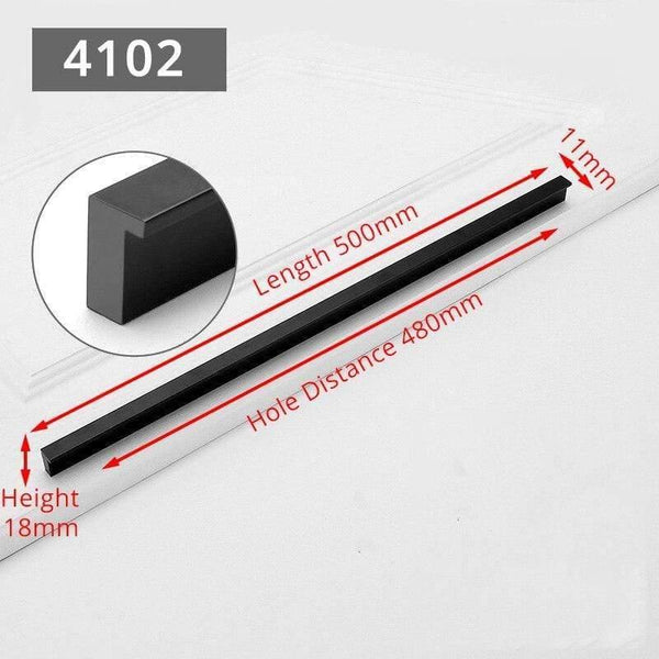 Planet Gates 371104 4102-480 Fashion Black Hidden Cabinet Handles Aluminum Alloy Kitchen Handles Cupboard Pulls Drawer Knobs Furniture Room Door Hardware