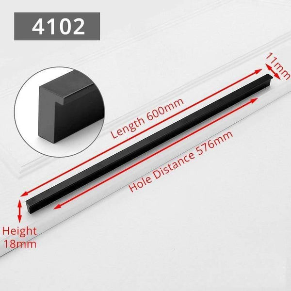 Planet Gates 371104 4102-576 Fashion Black Hidden Cabinet Handles Aluminum Alloy Kitchen Handles Cupboard Pulls Drawer Knobs Furniture Room Door Hardware