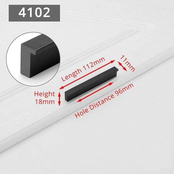Planet Gates 371104 4102-96 Fashion Black Hidden Cabinet Handles Aluminum Alloy Kitchen Handles Cupboard Pulls Drawer Knobs Furniture Room Door Hardware