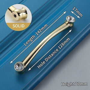 Planet Gates 371104 6729-128 Gold Crystal Knobs Kitchen Cabinet Handles Shoebox Closet Door Pulls Drawer Knobs Wardrobe Pullers with Screws Hardware