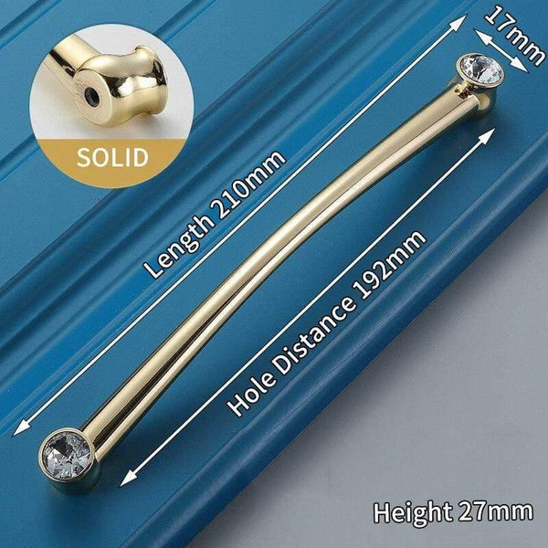 Planet Gates 371104 6729-192 Gold Crystal Knobs Kitchen Cabinet Handles Shoebox Closet Door Pulls Drawer Knobs Wardrobe Pullers with Screws Hardware