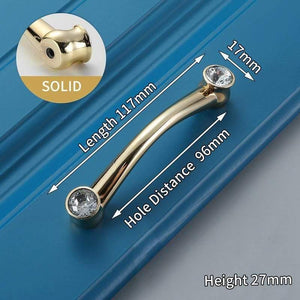 Planet Gates 371104 6729-96 Gold Crystal Knobs Kitchen Cabinet Handles Shoebox Closet Door Pulls Drawer Knobs Wardrobe Pullers with Screws Hardware