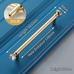 Planet Gates 371104 6731-128 Gold Crystal Knobs Kitchen Cabinet Handles Shoebox Closet Door Pulls Drawer Knobs Wardrobe Pullers with Screws Hardware