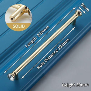 Planet Gates 371104 6731-192 Gold Crystal Knobs Kitchen Cabinet Handles Shoebox Closet Door Pulls Drawer Knobs Wardrobe Pullers with Screws Hardware