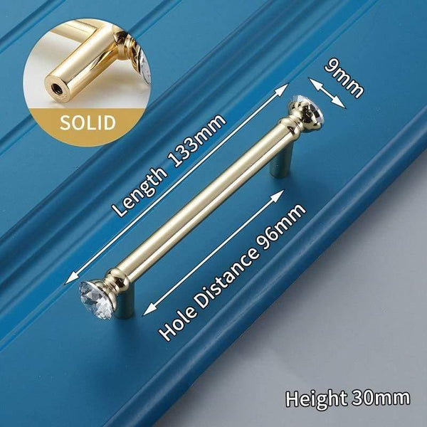Planet Gates 371104 6731-96 Gold Crystal Knobs Kitchen Cabinet Handles Shoebox Closet Door Pulls Drawer Knobs Wardrobe Pullers with Screws Hardware