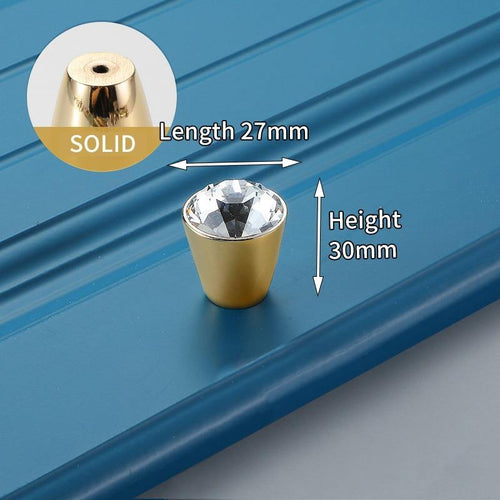 Planet Gates 371104 6731 Gold Crystal Knobs Kitchen Cabinet Handles Shoebox Closet Door Pulls Drawer Knobs Wardrobe Pullers with Screws Hardware