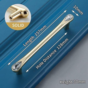 Planet Gates 371104 6732-128 Gold Crystal Knobs Kitchen Cabinet Handles Shoebox Closet Door Pulls Drawer Knobs Wardrobe Pullers with Screws Hardware
