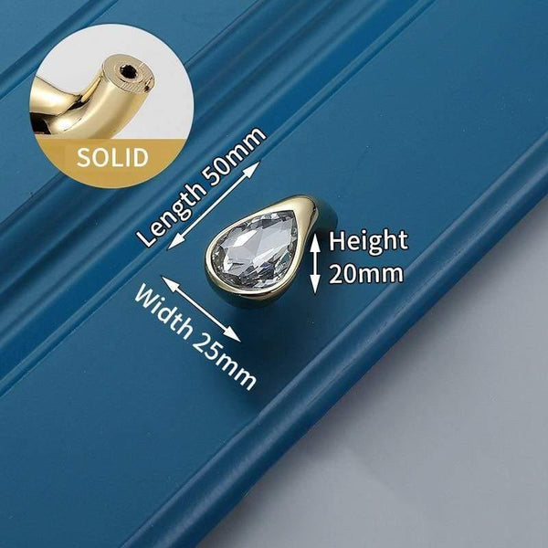 Planet Gates 371104 6732 Gold Crystal Knobs Kitchen Cabinet Handles Shoebox Closet Door Pulls Drawer Knobs Wardrobe Pullers with Screws Hardware