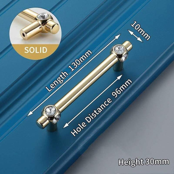 Planet Gates 371104 6733-96 Gold Crystal Knobs Kitchen Cabinet Handles Shoebox Closet Door Pulls Drawer Knobs Wardrobe Pullers with Screws Hardware