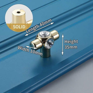 Planet Gates 371104 6733 Gold Crystal Knobs Kitchen Cabinet Handles Shoebox Closet Door Pulls Drawer Knobs Wardrobe Pullers with Screws Hardware