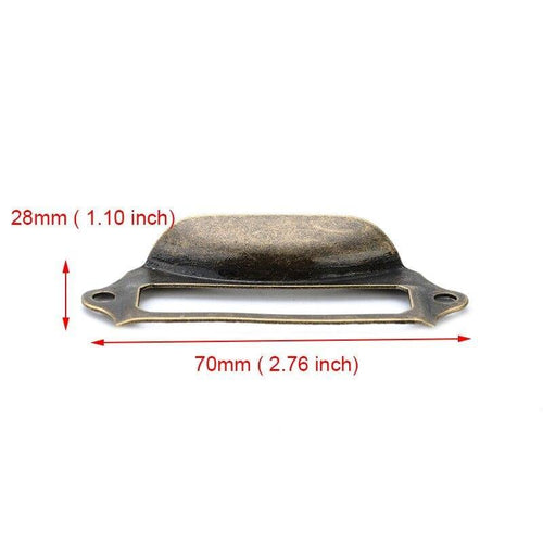 Planet Gates 371104 70x28mm Antique Brass Metal Label Pull Frame Handle File Company Name Card Holder For Furniture Cabinet Drawer Box Case Hardware