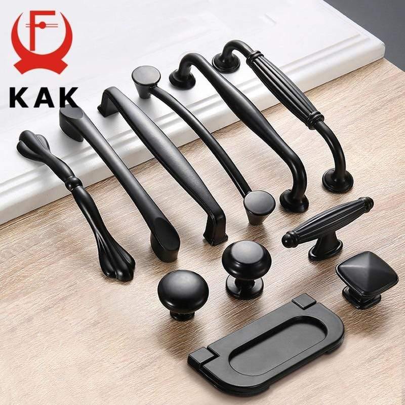 Planet Gates 371104 American Style Black Cabinet Handles Solid Aluminum Alloy Kitchen Cupboard Pulls Drawer Knobs Furniture Handle Hardware