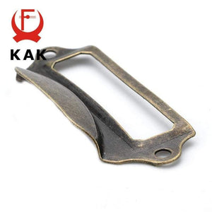 Planet Gates 371104 Antique Brass Metal Label Pull Frame Handle File Company Name Card Holder For Furniture Cabinet Drawer Box Case Hardware