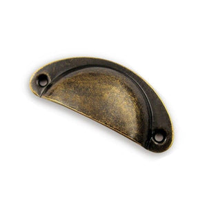 Planet Gates 371104 antique bronze 8PCS Bronze Metal Handles 50x20mm ZAKKA Box Pulls Mini Drawer Knobs Shell Cabinet Handle Antique Brass Furniture Handle