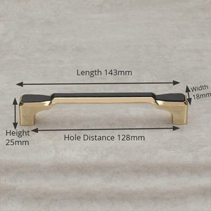 Planet Gates 371104 Black 128mm Zinc Alloy Black Gold Kitchen Cabinet Handle Wardrobe Cabinet Knobs And Handles Solid Drawer Pulls Furniture Handle Hardware