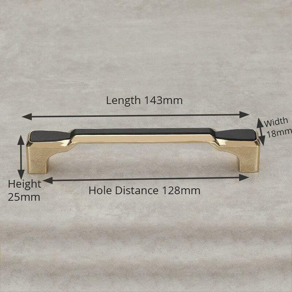 Planet Gates 371104 Black 128mm Zinc Alloy Black Gold Kitchen Cabinet Handle Wardrobe Cabinet Knobs And Handles Solid Drawer Pulls Furniture Handle Hardware