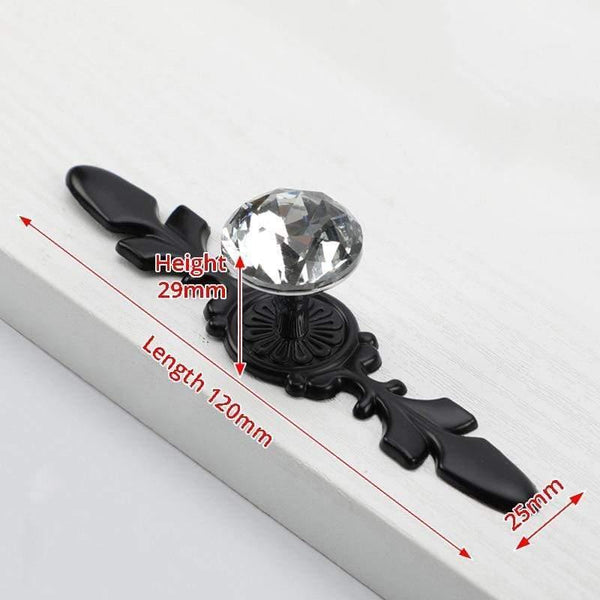 Planet Gates 371104 Black Length 121mm Luxury Diamond Crystal Handles Shoebox Cabinet Handles Closet Dresser Drawer Knobs Wardrobe Pulls Pullers Furniture Hardware