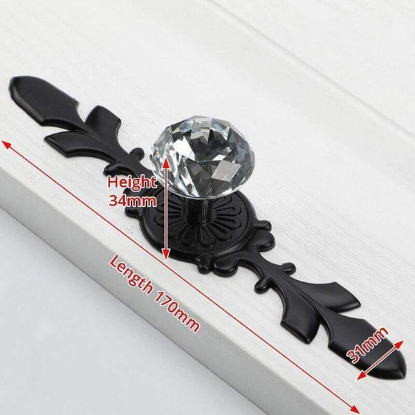 Planet Gates 371104 Black Length 170mm Luxury Diamond Crystal Handles Shoebox Cabinet Handles Closet Dresser Drawer Knobs Wardrobe Pulls Pullers Furniture Hardware