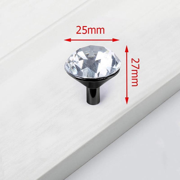 Planet Gates 371104 Black Single Hole- S Luxury Diamond Crystal Handles Shoebox Cabinet Handles Closet Dresser Drawer Knobs Wardrobe Pulls Pullers Furniture Hardware