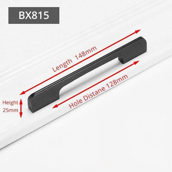 Planet Gates 371104 BX815-128 Fashion Black Hidden Cabinet Handles Aluminum Alloy Kitchen Handles Cupboard Pulls Drawer Knobs Furniture Room Door Hardware