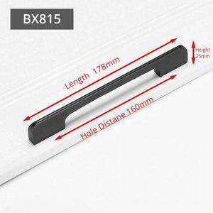 Planet Gates 371104 BX815-160 Fashion Black Hidden Cabinet Handles Aluminum Alloy Kitchen Handles Cupboard Pulls Drawer Knobs Furniture Room Door Hardware