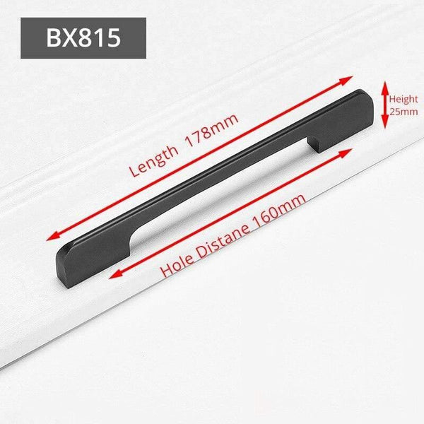 Planet Gates 371104 BX815-160 Fashion Black Hidden Cabinet Handles Aluminum Alloy Kitchen Handles Cupboard Pulls Drawer Knobs Furniture Room Door Hardware