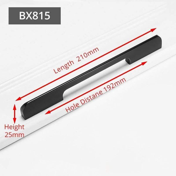 Planet Gates 371104 BX815-192 Fashion Black Hidden Cabinet Handles Aluminum Alloy Kitchen Handles Cupboard Pulls Drawer Knobs Furniture Room Door Hardware