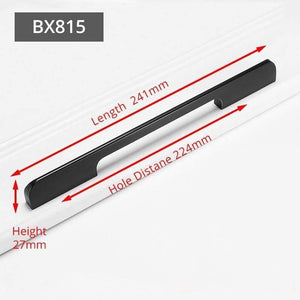Planet Gates 371104 BX815-224 Fashion Black Hidden Cabinet Handles Aluminum Alloy Kitchen Handles Cupboard Pulls Drawer Knobs Furniture Room Door Hardware