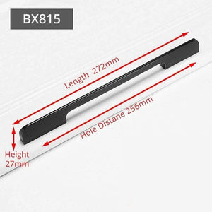 Planet Gates 371104 BX815-256 Fashion Black Hidden Cabinet Handles Aluminum Alloy Kitchen Handles Cupboard Pulls Drawer Knobs Furniture Room Door Hardware