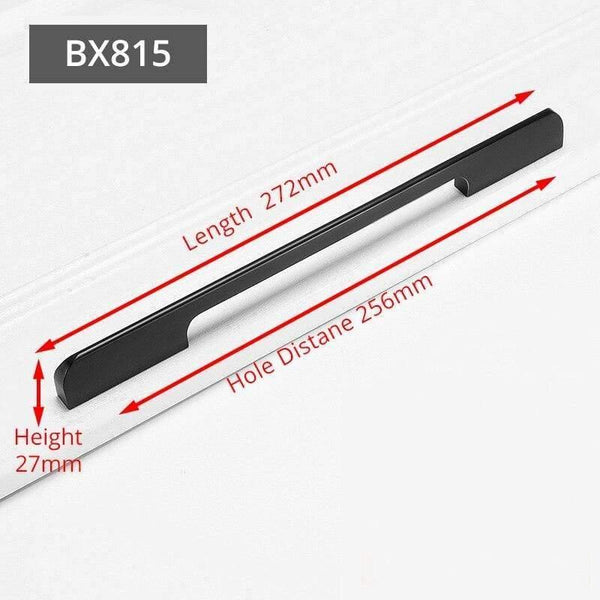 Planet Gates 371104 BX815-256 Fashion Black Hidden Cabinet Handles Aluminum Alloy Kitchen Handles Cupboard Pulls Drawer Knobs Furniture Room Door Hardware
