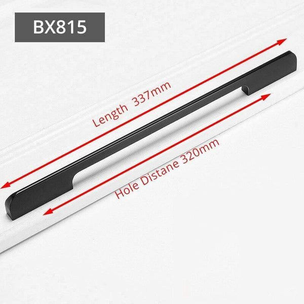 Planet Gates 371104 BX815-320 Fashion Black Hidden Cabinet Handles Aluminum Alloy Kitchen Handles Cupboard Pulls Drawer Knobs Furniture Room Door Hardware