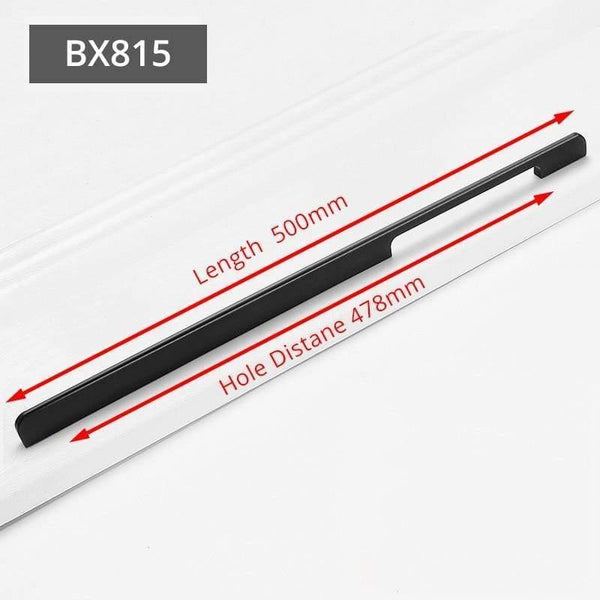 Planet Gates 371104 BX815-478 Fashion Black Hidden Cabinet Handles Aluminum Alloy Kitchen Handles Cupboard Pulls Drawer Knobs Furniture Room Door Hardware