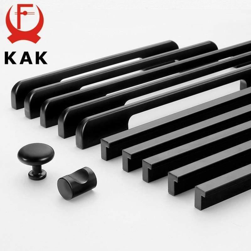 Planet Gates 371104 Fashion Black Hidden Cabinet Handles Aluminum Alloy Kitchen Handles Cupboard Pulls Drawer Knobs Furniture Room Door Hardware