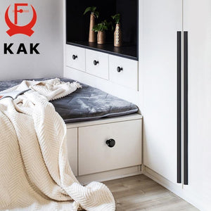 Planet Gates 371104 Fashion Black Hidden Cabinet Handles Aluminum Alloy Kitchen Handles Cupboard Pulls Drawer Knobs Furniture Room Door Hardware